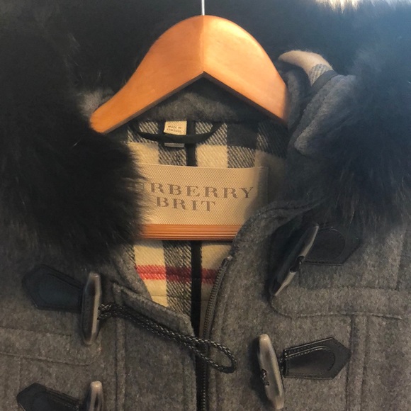 Burberry Wool Coat with Fur Hood